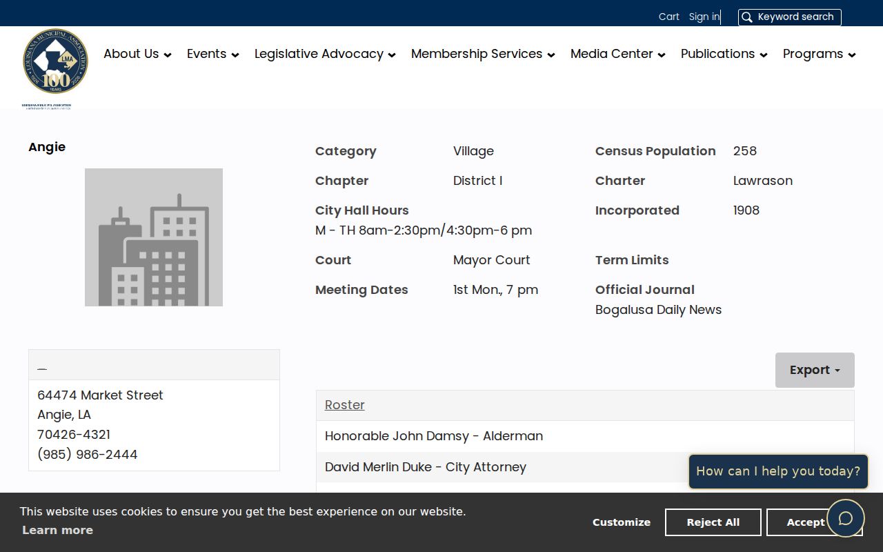 Angie court docket Mayor Court municipal information