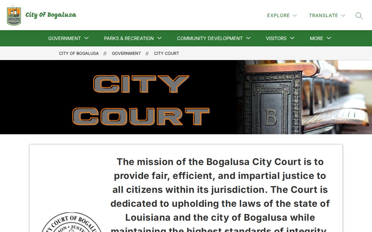 Washington Parish traffic tickets at Bogalusa City Court